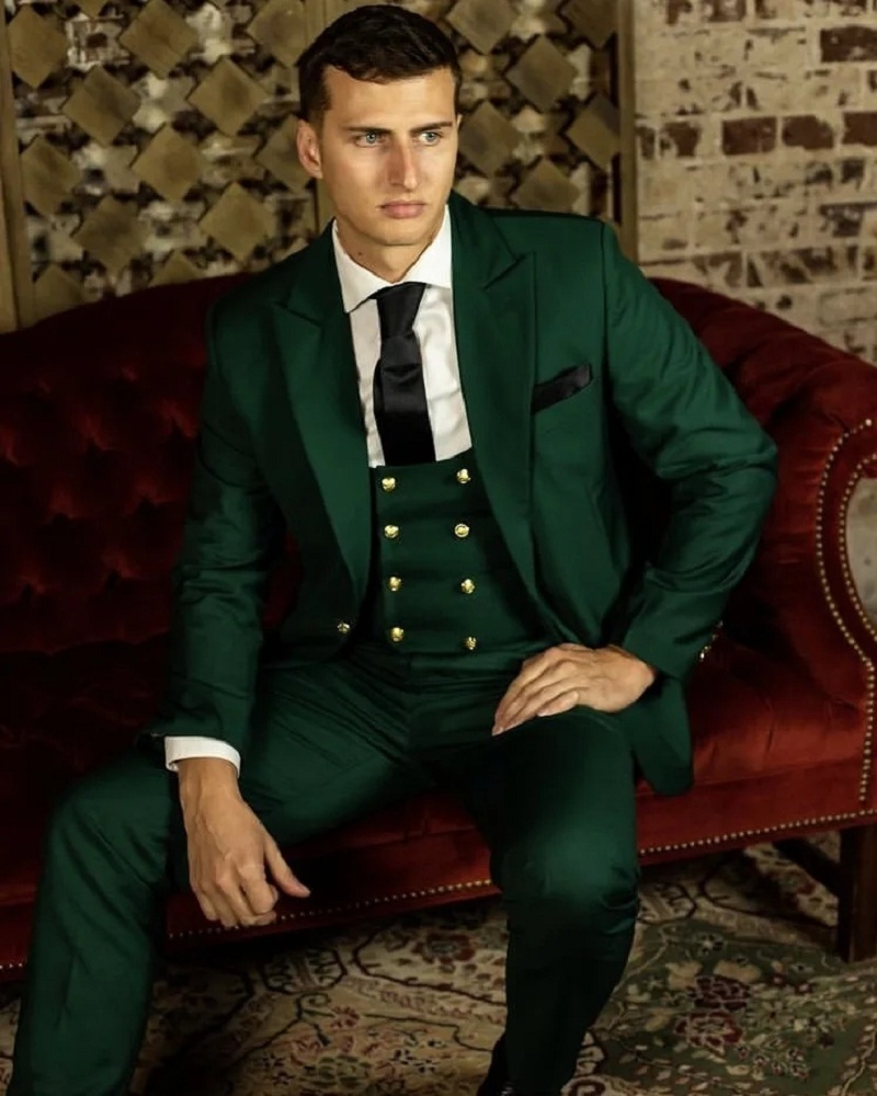 Men Formal Wear Shop - Trajes Clásicos Verdes para Hombre, Traje