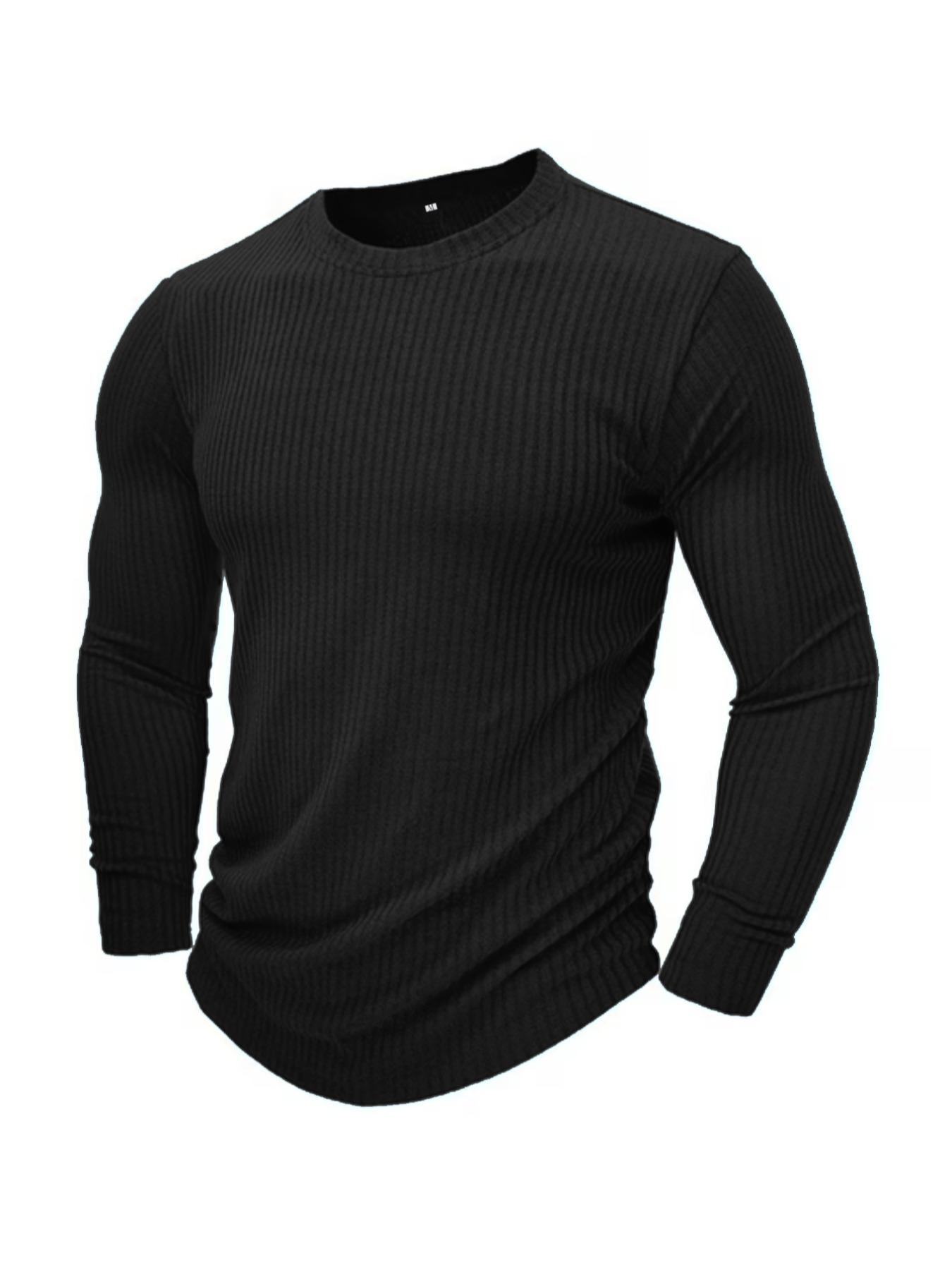 Men Formal Wear Shirts - Camiseta de Punto de Manga Larga