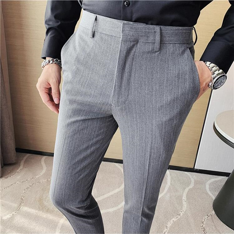Men Formal Wear Shop - Pantalones de traje a rayas para