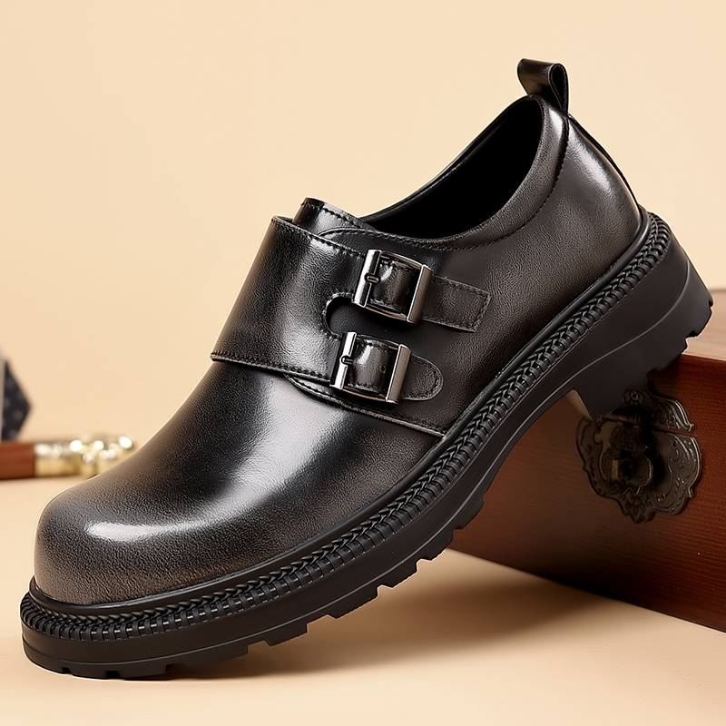 High End Men'S Formal Wear - Zapatos informales de cuero marrón Retro
