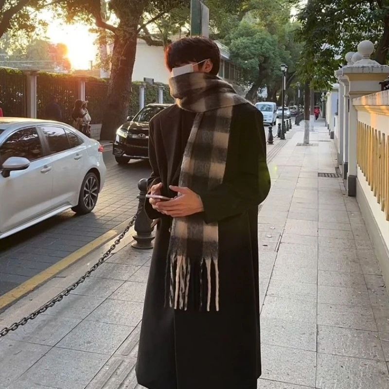 High End Men'S Formal Wear - Abrigo de lana de inspiración coreana