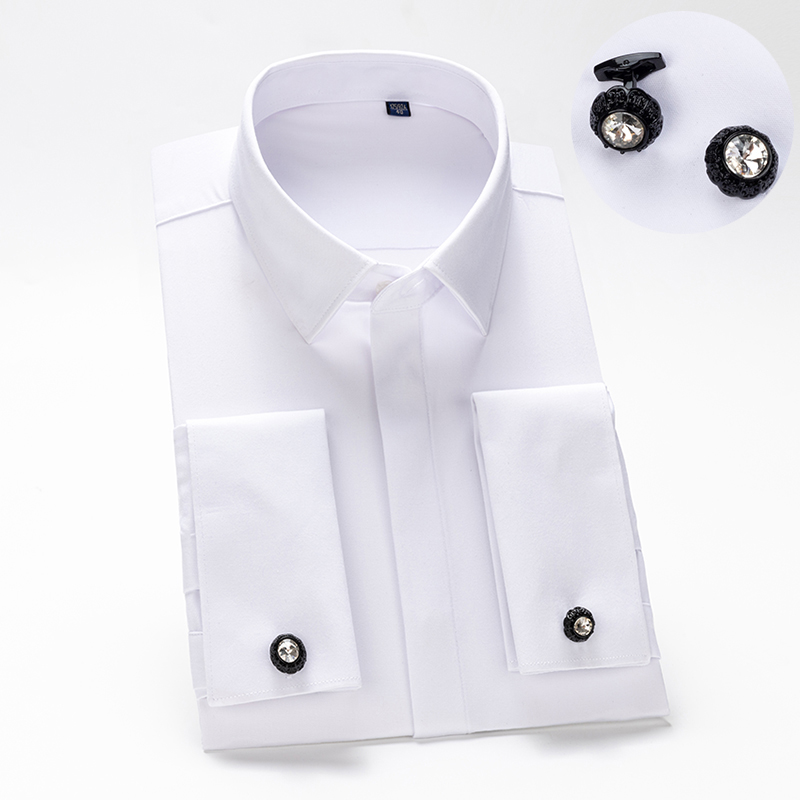 High End Men'S Formal Wear - Camisa de hombre con puños franceses,