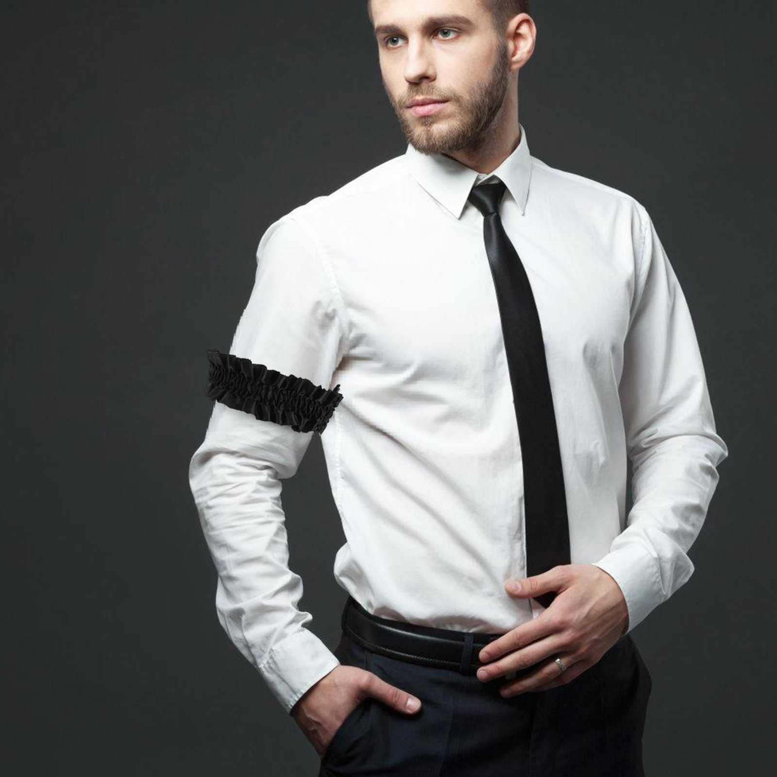 Men Formal Wear Shirts - 3 pares de ligas para camisa