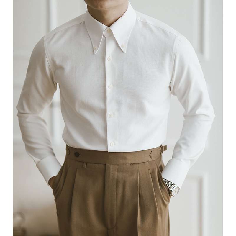 Mens Formal - Camisa Oxford para Hombre, Manga Larga,