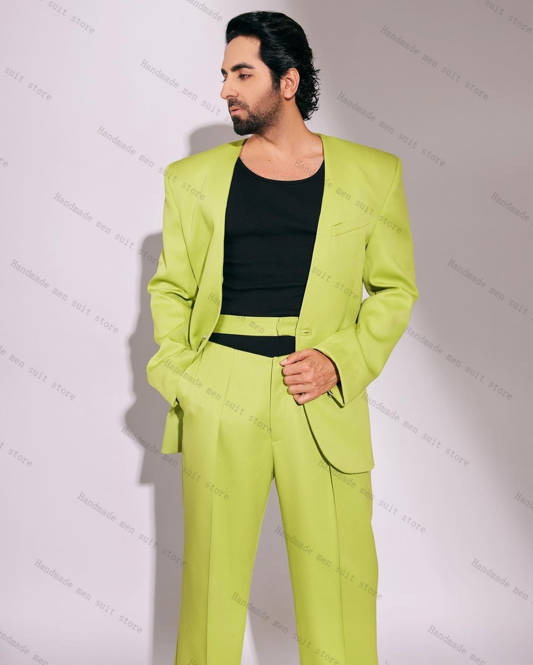 Conjunto de traje verde a la m - Men Formal Wear Wedding Guest reseña y precio