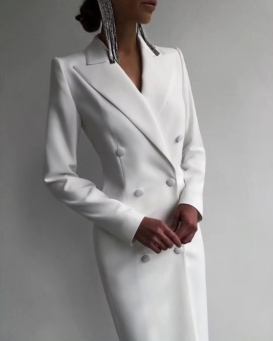 Chaqueta larga de doble botona - Men Formal Wear Wedding Guest reseña y precio