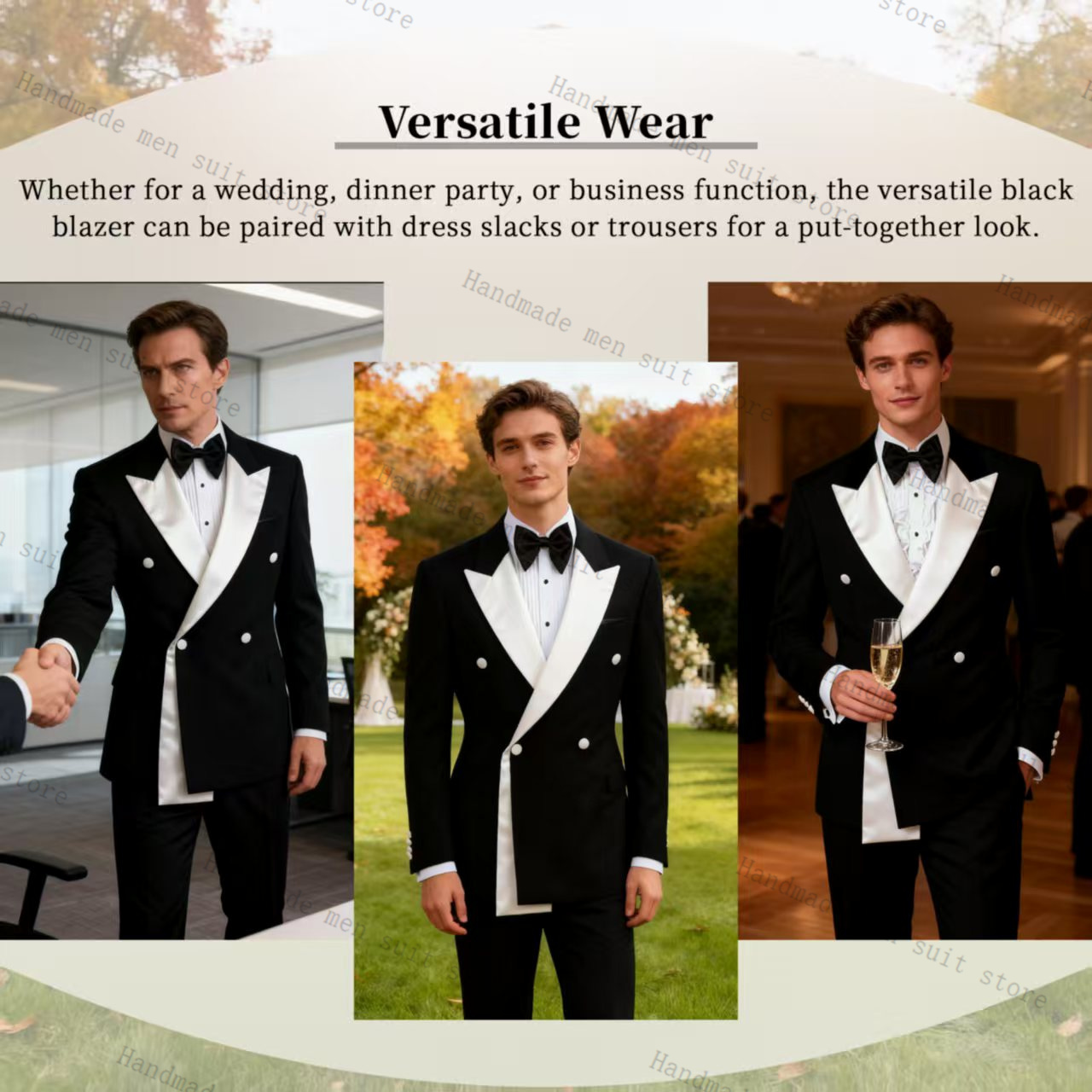 Trajes de otoño para hombre, c - Men Formal Wear Wedding Guest reseña y precio