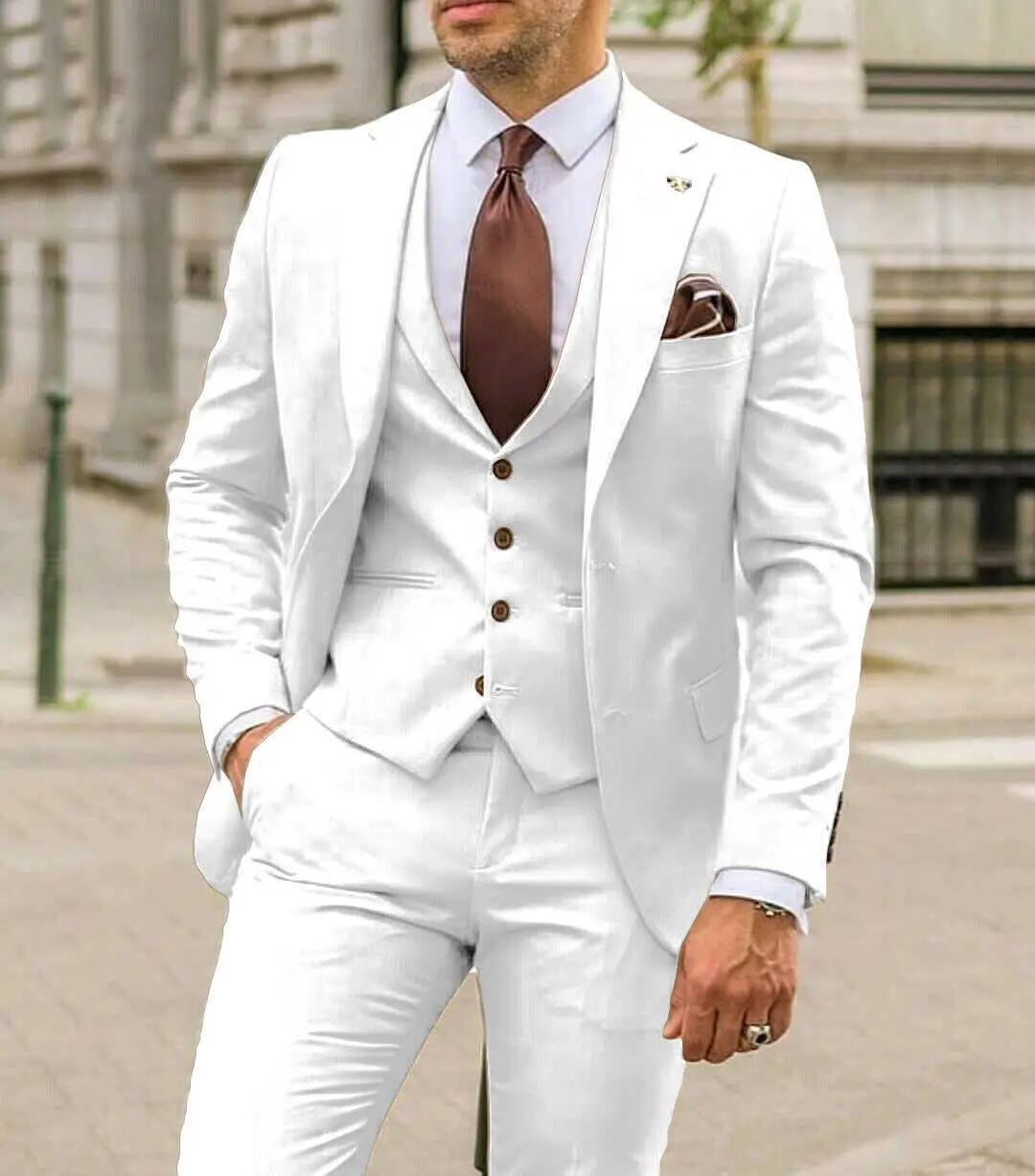 Trajes de hombre con solapa de - Men Formal Wear Wedding Guest reseña y precio