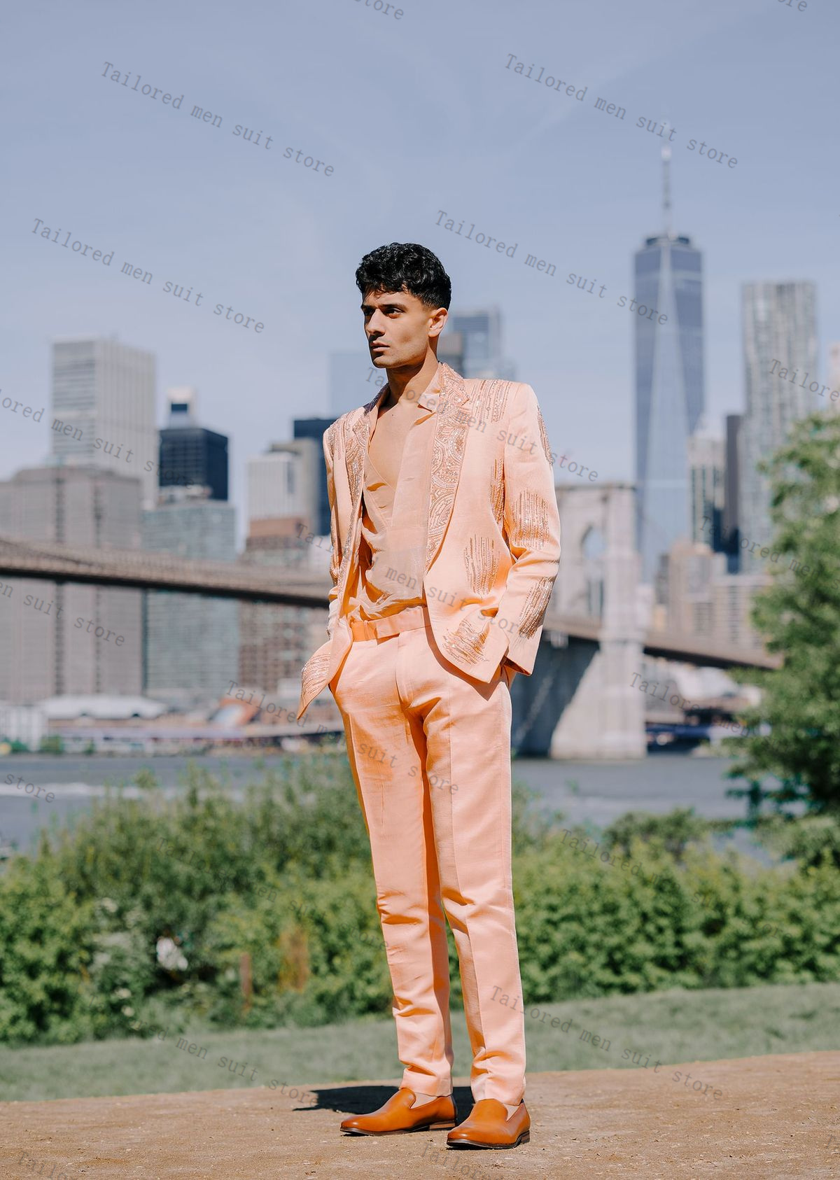 Conjunto de trajes de lujo con - Men Formal Wear Wedding Guest reseña y precio