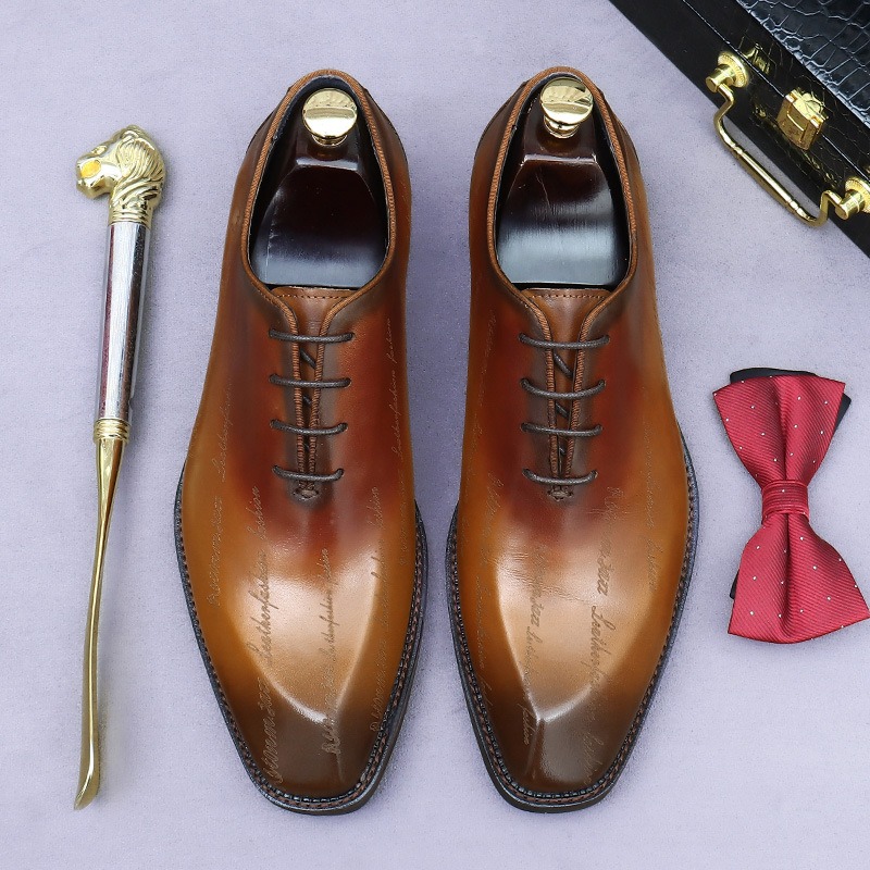 Zapatos Oxford de cuero genuin - High End Men'S Formal Wear reseña y precio