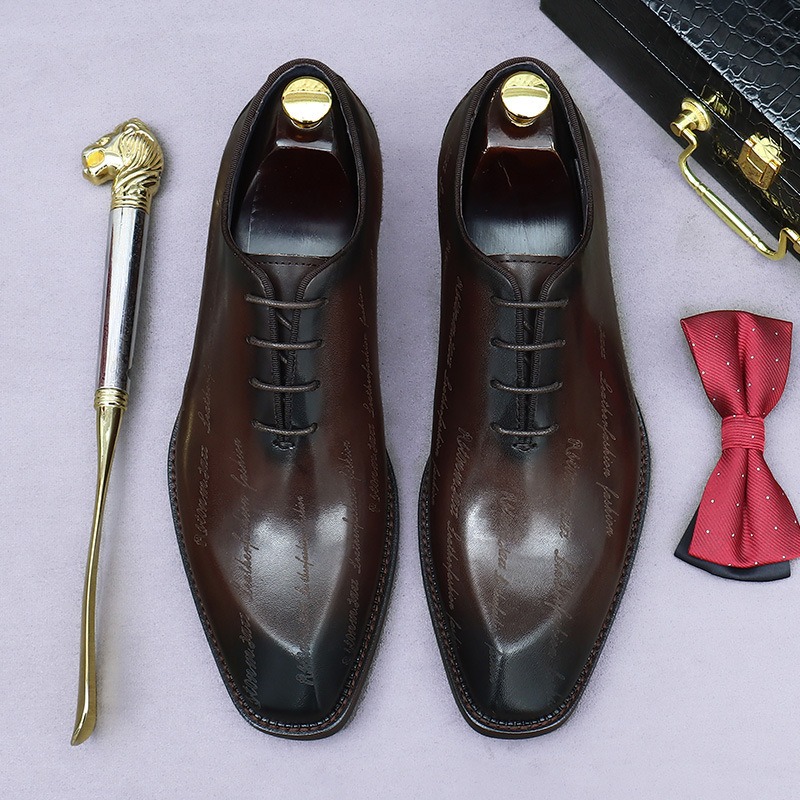 Zapatos Oxford de cuero genuin - High End Men'S Formal Wear reseña y precio
