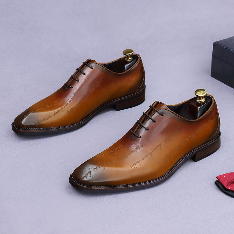 Zapatos Oxford de cuero genuin - High End Men'S Formal Wear reseña y precio